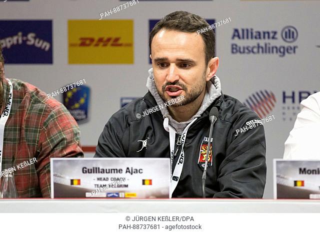 Belgium's coach Guillaume Ajac during a press conference at the 3rd Rugby Europe Championship match between Germany and Belgium in Offenbach/Main, Germany