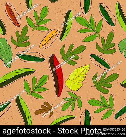 Seamless texture with leaves. Vector illustration EPS8