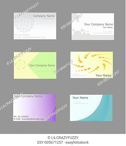 Set of 6 Business cards (Fully editable)