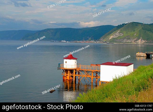 Pier on a lake, Lake Baikal, Listvyanka, Irkutsky District, Irkutsk Oblast, Siberia, Russia