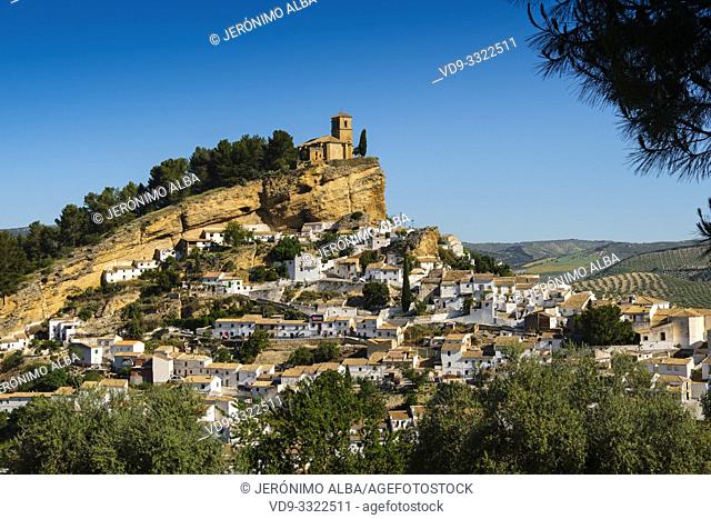 Panoramic view typical Andalusian village of Montefrio. Granada province, southern Andalusia. Spain Europe
