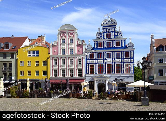 Historic gabled houses on the Heumarkt, Szczecin, West Pomerania, Poland, Europe