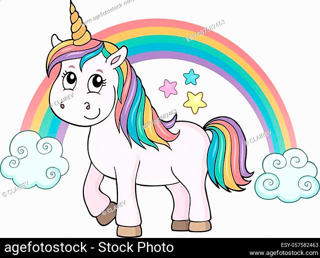 Cute unicorn topic image 2 - eps10 vector illustration