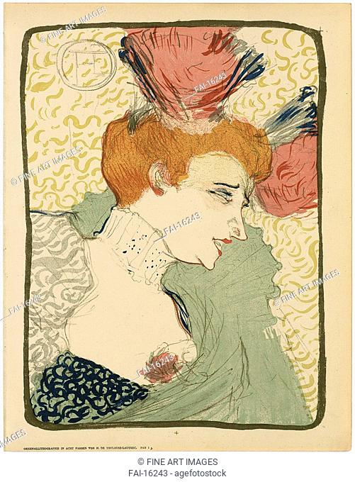 Mademoiselle Marcelle Lender, en buste. Toulouse-Lautrec, Henri, de (1864-1901). Colour lithograph. Postimpressionism. 1895. Private Collection