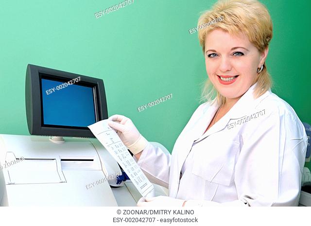 woman Scientist using medical equipment