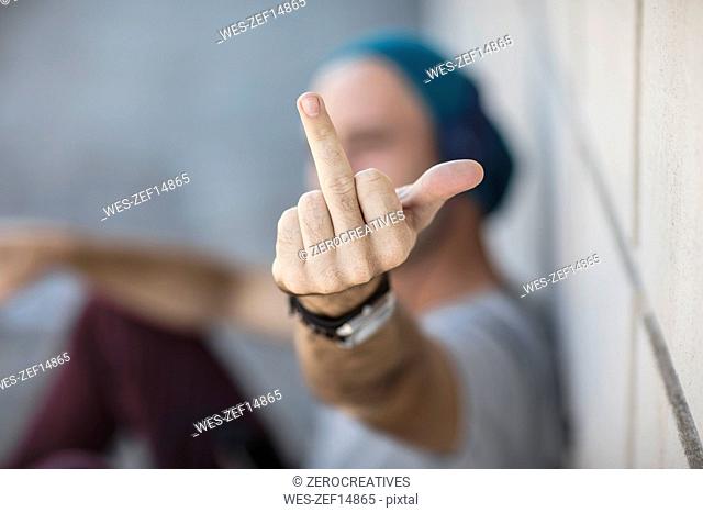 Man giving the finger