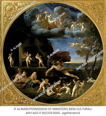 Fire, painting by Francesco Albani exhibited at the Sabauda Gallery, Turin. (1625-1628 ca.), shot 1996 by Magliani, Mauro for Alinari
