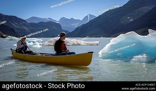 Jascobson Lake, Coast Mountains, icebergs, climate change, observing climate change, canoeing, Chilcotin region, British Columbia, Canada