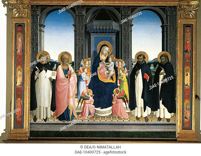 Fiesole Altarpiece, by Giovanni da Fiesole, known as Fra Angelico (ca 1400-1455). Convent of San Domenico, Fiesole