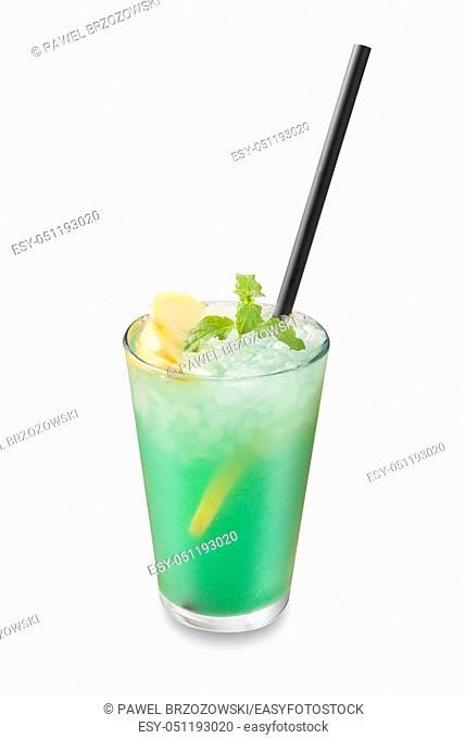 Green drink isolated on white background. For fast food restaurant design or fast food menu