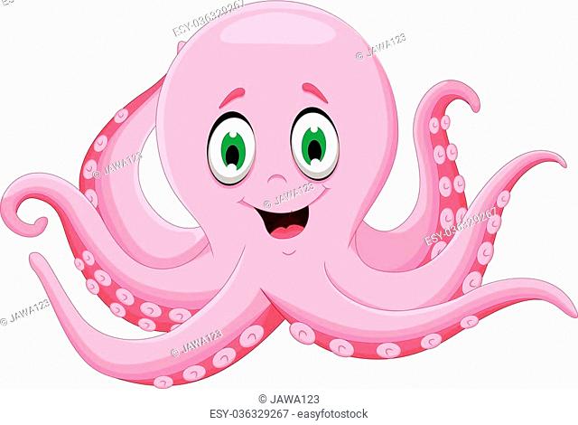 vector illustration of cute octopus cartoon, Stock Vector, Vector And Low  Budget Royalty Free Image. Pic. ESY-036329267 | agefotostock