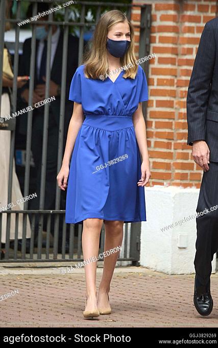 Crown Princess Leonor attends for The Confirmation of Princess Leonor at Asuncion de Nuestra Senora Church on May 28, 2021 in Madrid, Spain
