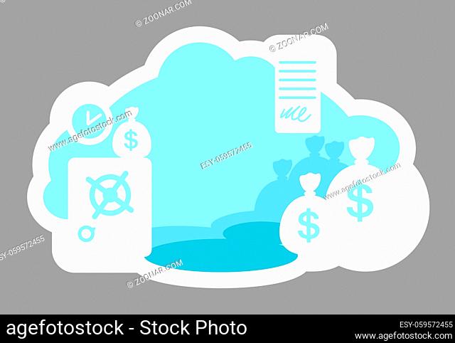 Banking 2D vector web banner, poster. Financial deal. Contract to make money. Income from stock. Commerce flat concept on cartoon background