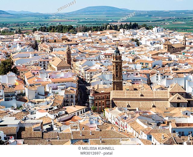 View from the hilltop fortress, Antequera, Andalucia, Spain, Europe