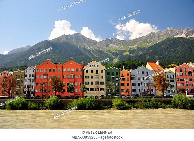 Austria, Tyrol, Innsbruck, house facades, Innufer