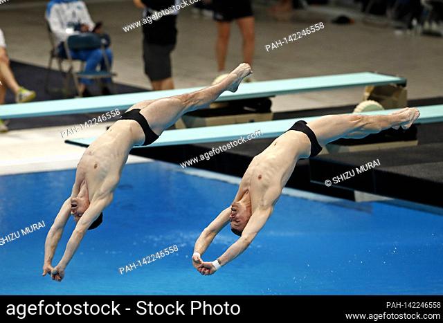 NO SALES IN JAPAN! Patrick HAUSDING and Timo BARTHEL (GER), action. Men's 10m synchronized final, high diving / diving FINA World Cup on May 1st