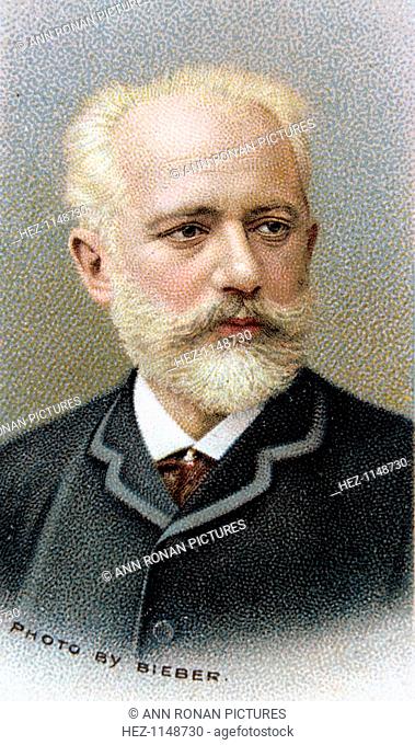 Pyotr Ilyich Tchaikovsky, 19th century Russian composer, 1912. From Musical Celebrities series of cards issued by WD & HO Wills