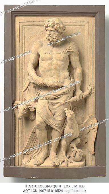Jupiter, He stands, frontally, on the left leg and with the right bent on a protruding floor, for a framed flat background