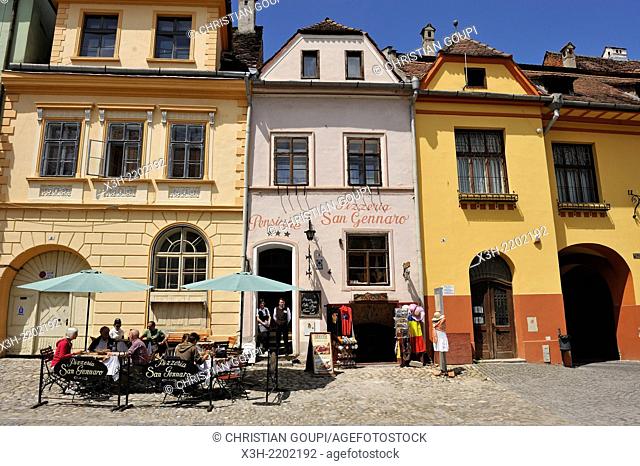 Cetatii square, Old Town, Sighisoara, Transylvania, Romania, Southeastern and Central Europe