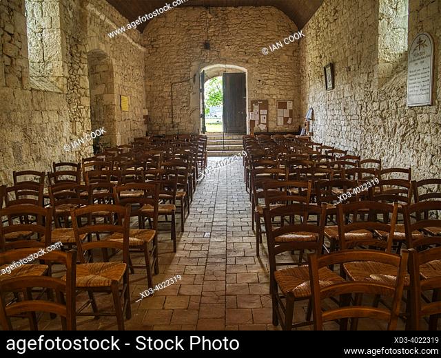 interior of Monbos Church, Monbos, Dordogne Department, Nouvelle-Aquitaine, France