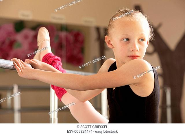 Ballet Student Looks Over