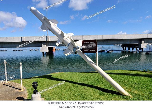 Harpoon Missile on display at Pearl Harbor Pacific National Monument Hawaii