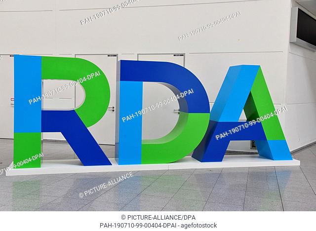 09 July 2019, North Rhine-Westphalia, Cologne: The entrance to the RDA Group Travel Expo a at the RDA Group Travel Expo 2019 - formerly RDA Workshop - the...