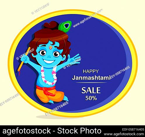 Cartoon krishna with a flute Stock Photos and Images | agefotostock