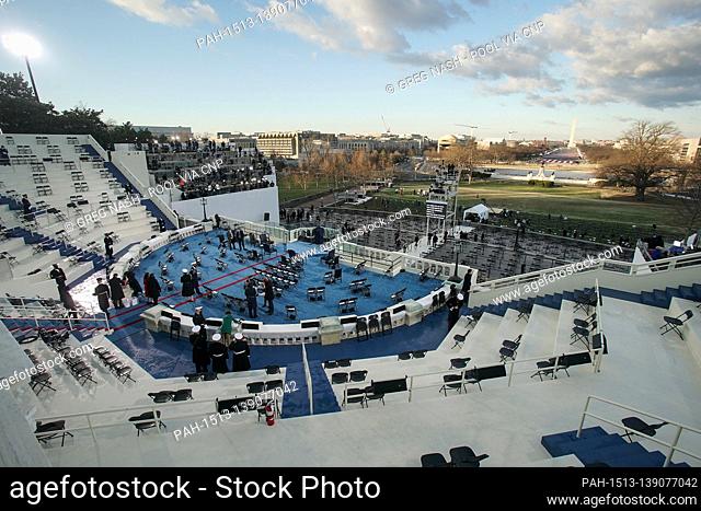 Preparations are made prior to the 59th Presidential Inauguration for President-elect Joe Biden and Vice President-elect Kamala Harris on Wednesday, January 20