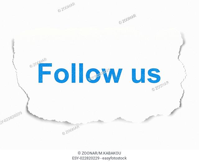 Social media concept: Follow us on Paper background