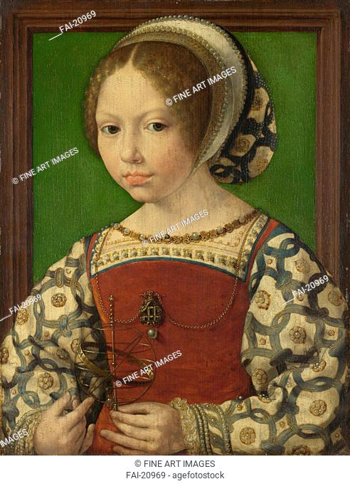 Portrait of Princess Dorothea of Denmark (1520-1580). Gossaert, Jan (ca. 1478-1532). Oil on wood. Early Netherlandish Art. ca 1530. The Netherlands