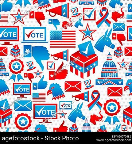 USA elections icons pattern