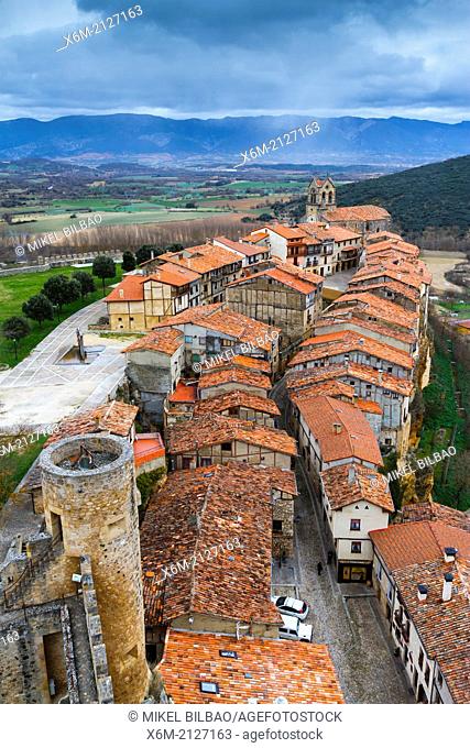 Village from the castle. Frias, Burgos, Castile and Leon. Spain, Europe
