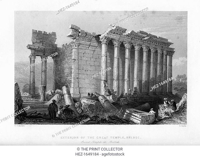 The Great Temple at Baalbec (Heliopolis), Egypt, 1841. From Syria, the Holy land and Asia Minor, volume III, by John Carne, published by Fisher, Son & Co