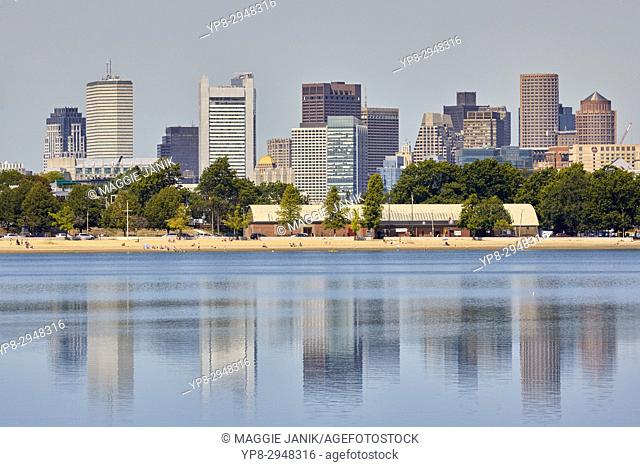 Pleasure Bay with Boston skyline in the background, South Boston, Massachusetts, United States