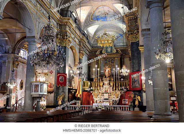 France, Alpes Maritimes, Menton, old town, basilique Saint Michel Archange (Saint Michael the Archangel Basilica)