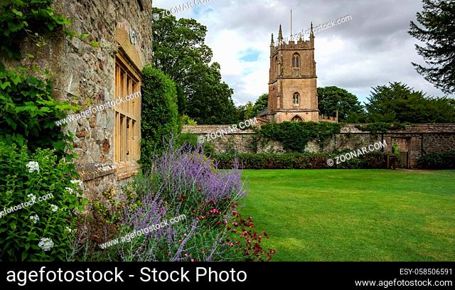 Avebury England , UK - gardens of avebury mansion at Dovecote in Avebury, Wiltshire , England, United Kingdom