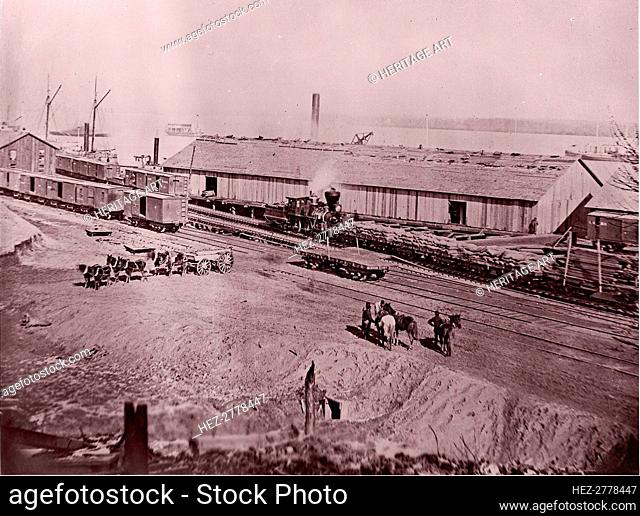 Terminus of U.S. Military Railroad, City Point, Virginia, 1861-65. Creator: Andrew Joseph Russell