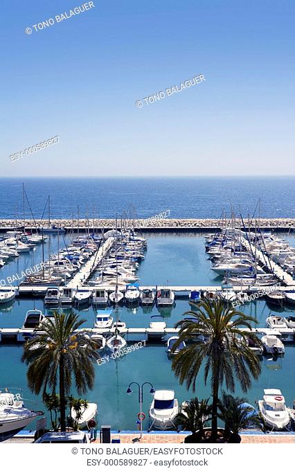 moraira marina seascape in Alicante Spain Mediterranean sea