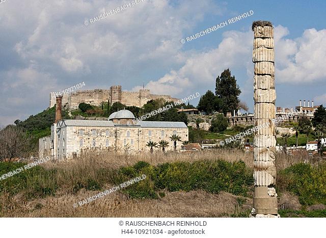 Artemis, Artemis temple, Ayasoluk, building, fortress, castle, castle arrangement, building, construction, church, big, great, mosque, hill, Isa-Bey mosque