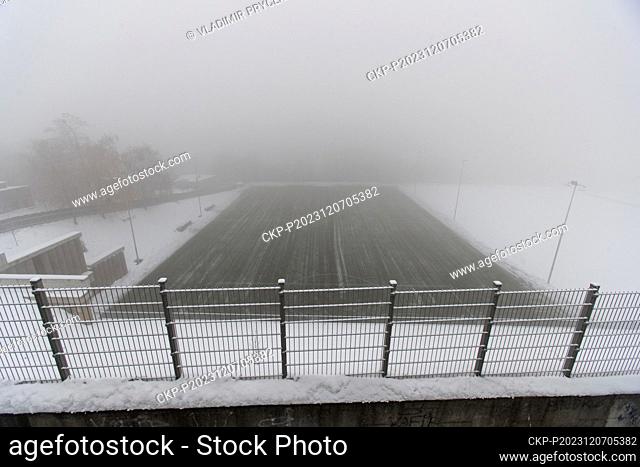 The Bazaly football stadium in Ostrava, Czech Republic, December 7, 2023. Meteorologists declared a smog situation in the Ostrava