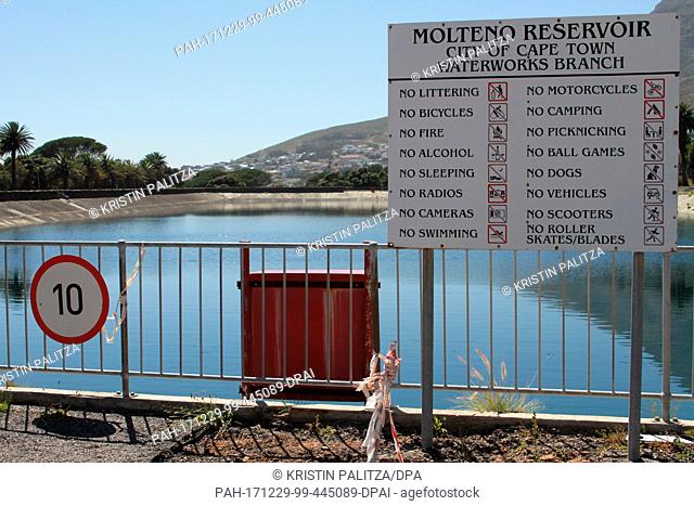 The water level of the Molteno Reservoir is low in the centre of Cape Town, South Africa, 15 December 2017. Due to the worst drought in the history of Cape Town