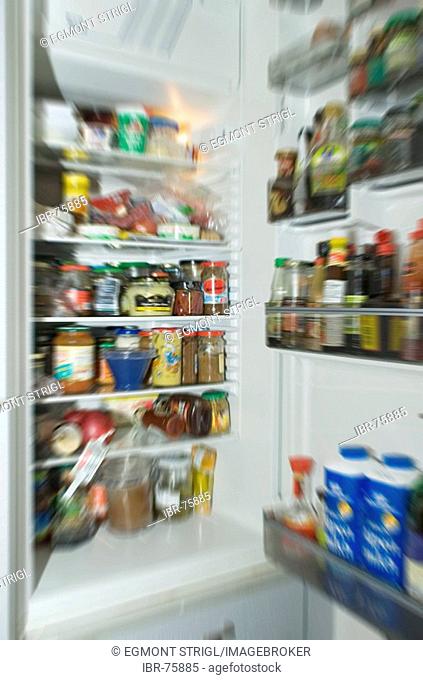 Full open refrigerator, fridge