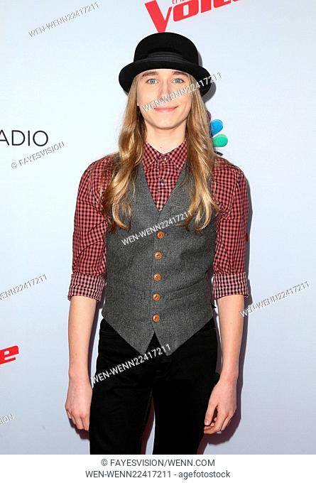 NBC's 'The Voice' Season 8 at Pacific Design Center - Red Carpet Arrivals Featuring: Sawyer Fredericks Where: West Hollywood, California