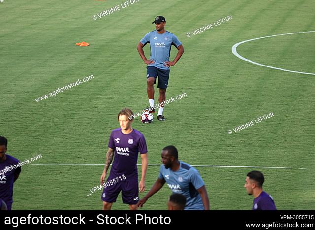 Anderlecht's head coach Vincent Kompany pictured during a training of Belgian soccer team RSC Anderlecht, Wednesday 04 August 2021 in Elbasan, Albania