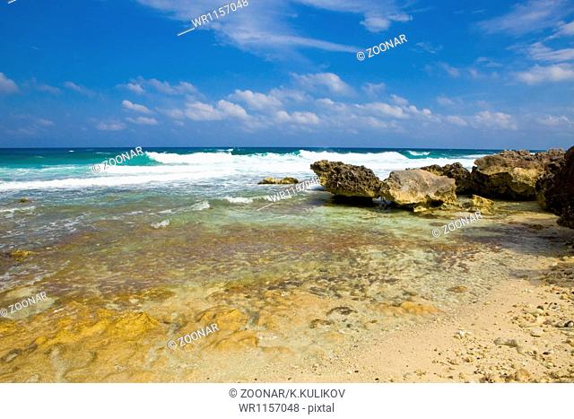 Rocks in ocean. Mexico.  Island of Women