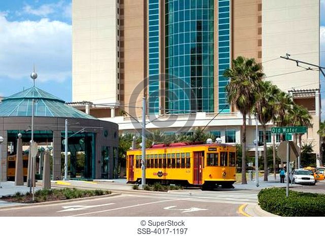 Historic Streetcar near Tampa Convention Center