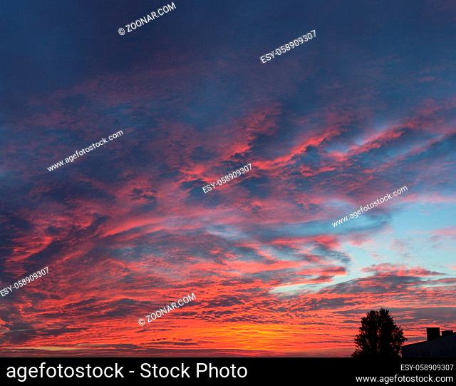 colorful sunset sky and clouds