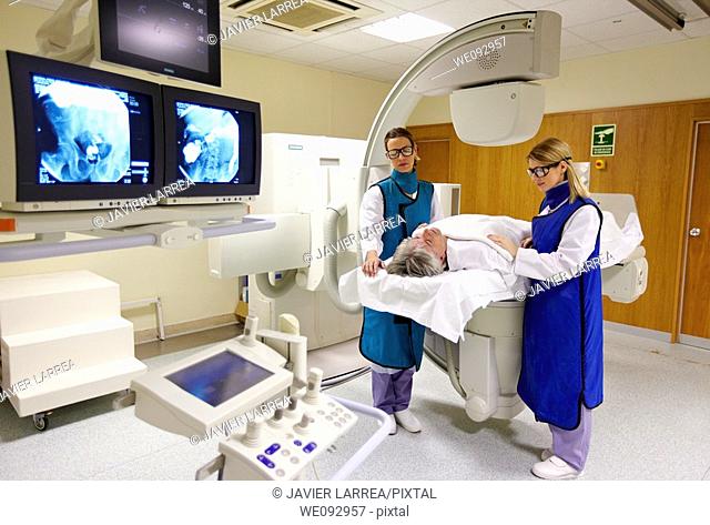 Contrast radiography of the digestive system, medical imaging for diagnosis. Hospital Policlinica Gipuzkoa, San Sebastian, Donostia, Euskadi, Spain