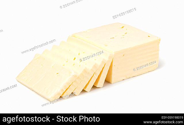 feta cheese isolated on white